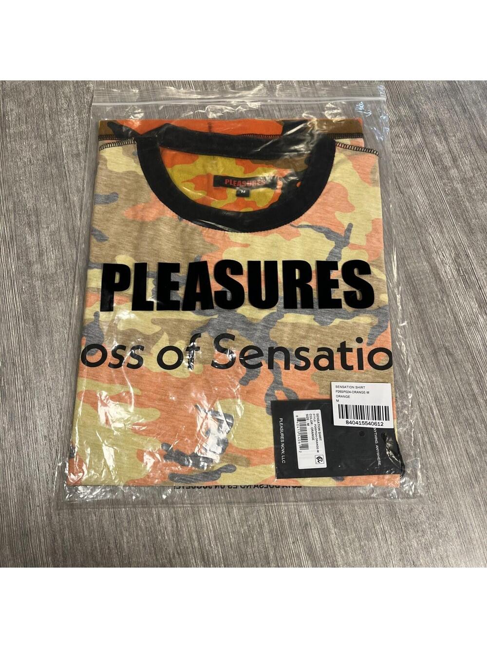 Pleasures Sensation Camo Shirt Orange Reversible T-Shirt Brand New Withtags